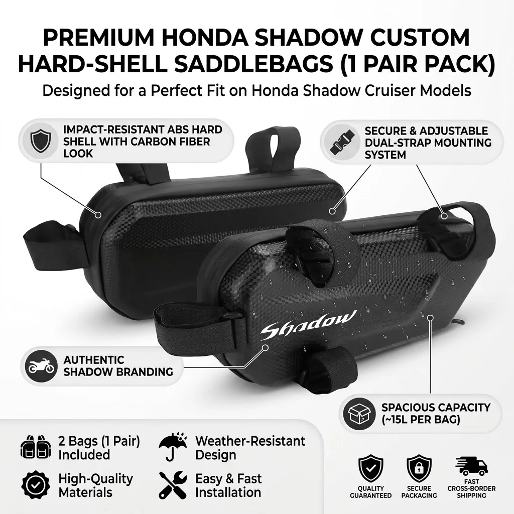 360° Waterproof Protection Hard Shell 3L Motorcycle Gear Bag With LOGO For Honda Steed Shadow 400 600 VLX400 VLX600 VT400C