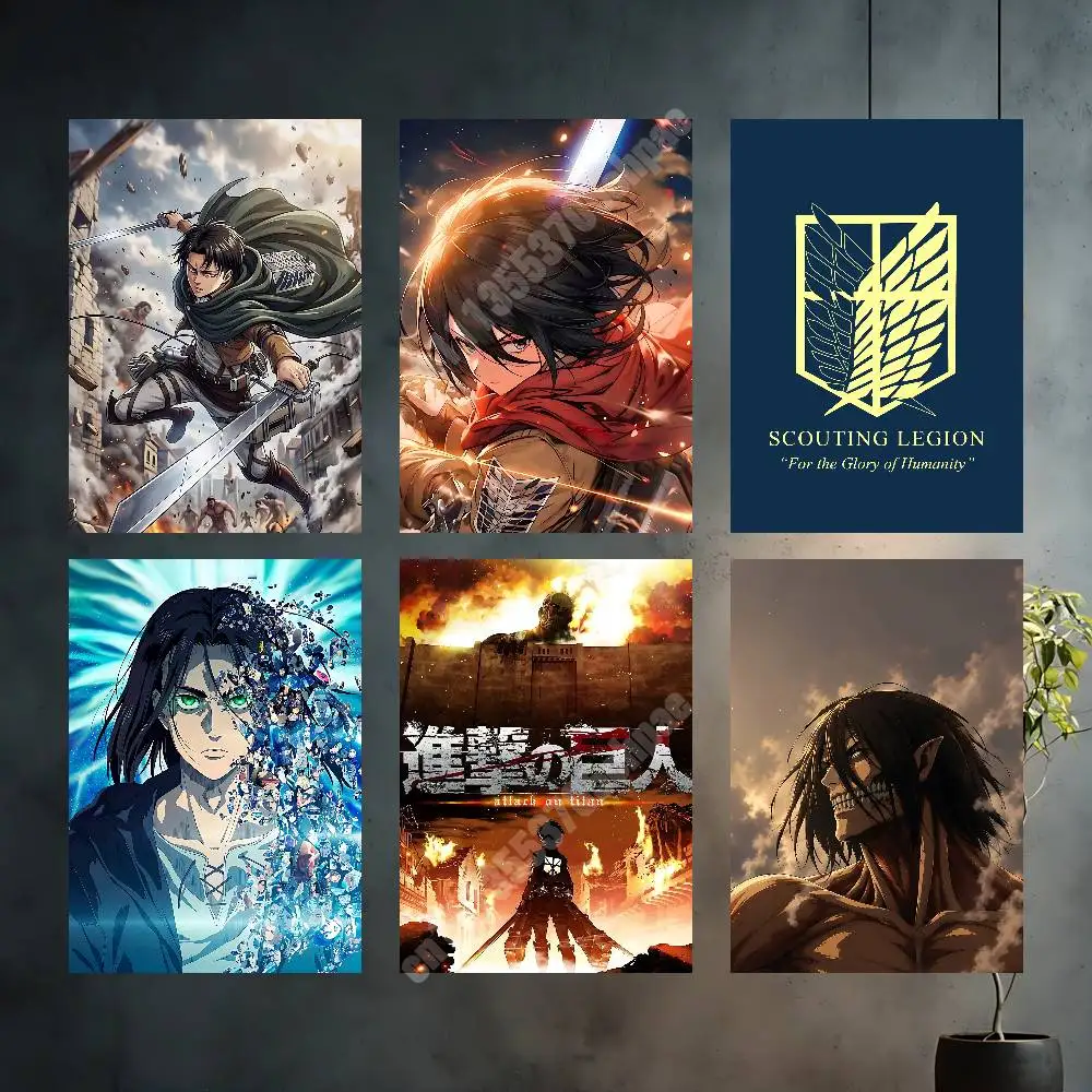 A-Attack On Titan-S Levi Eren Mikasa Aesthetic Poster HD Gallery Prints Home Wall Art Creative Gift