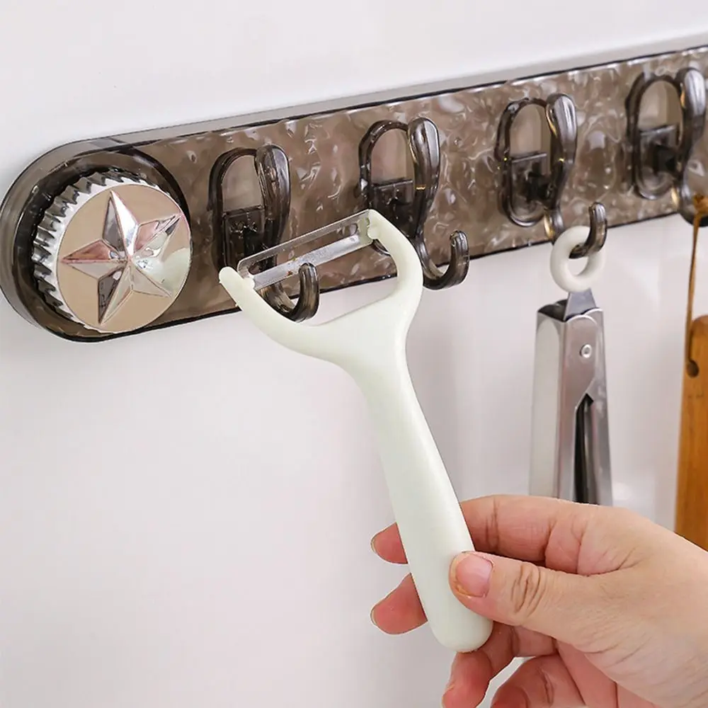 New Strong Vacuum Cup Hook Multi-Purpose Towel Rack Wall Mounted Hooks Traceless Kitchen Utensils Storage Row Hook