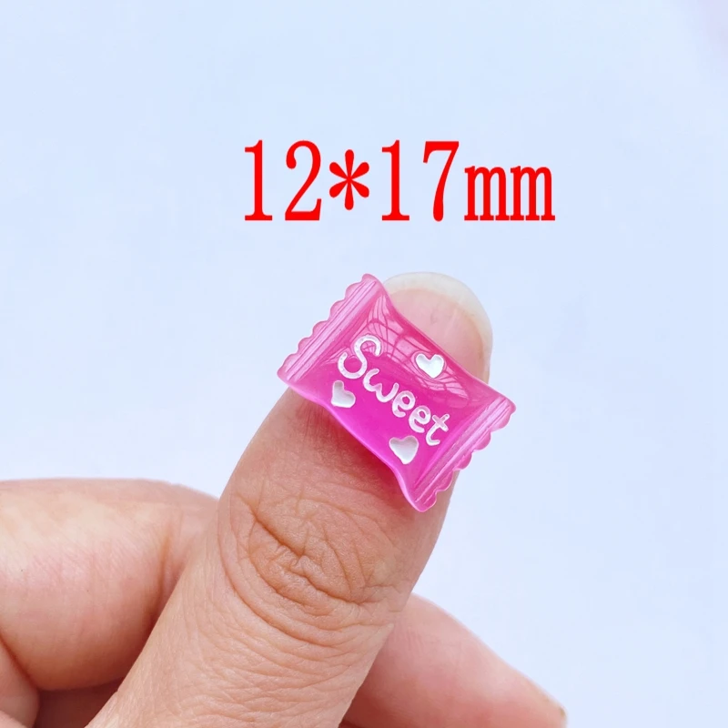 20pcs Resin Cartoon Shiny Mini Transparent Candy Back Flatback Stone Figurine Scrapbook DIY Decor Crafts Accessories