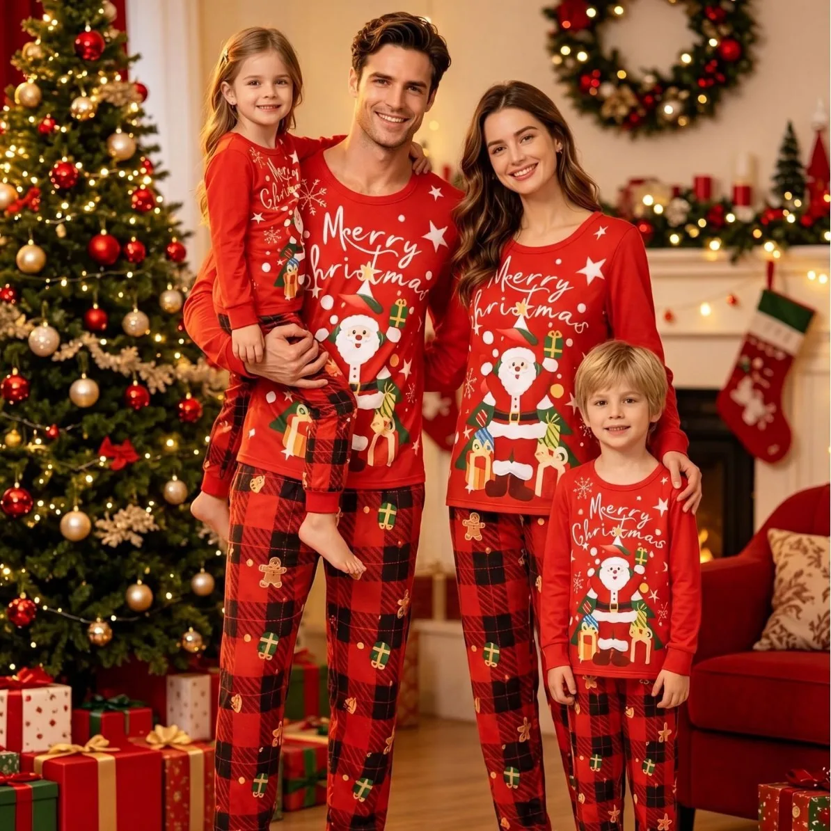 New Arrivals 2026 Christmas Matching Pajamas Set for Family Snowman Print Cute Loose Sleepwear Xmas Look Photoshoot Gift Pyjama