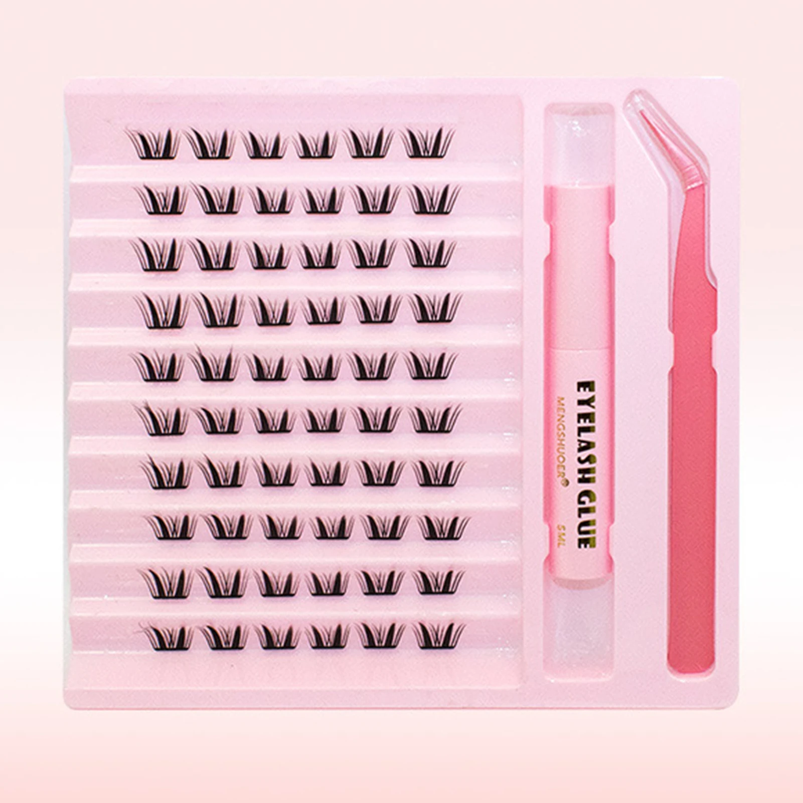 Zestaw do symulacji sztucznych rzęs, pojedyncze kępki, segmentowe sztuczne rzęsy z klejem do rzęs i zestawem pęset, narzędzie do makijażu.