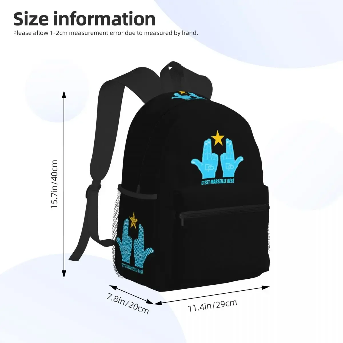 C'est Marseille Bebe JUL Student Backpack School Bag Hiking Travel Daypack for Boys Girls Fashion Bookbag Shoulder Bags