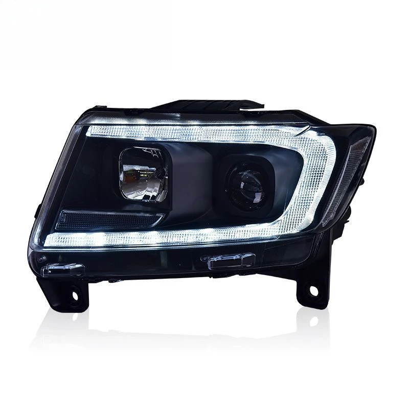 Suitable for Jeep Compass Headlight Assembly 11-15 Grand Cherokee Modified LED Daytime Running Light Flowing Turn Signal