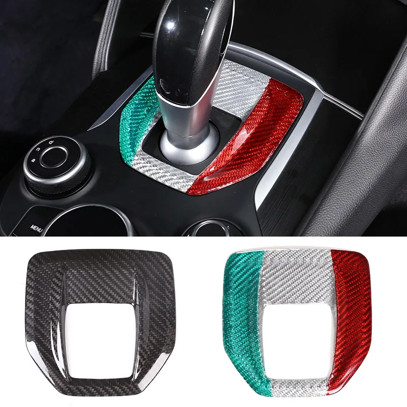 

Декоративная накладка на панель переключения передач из настоящего карбона для Alfa Romeo Giulia Stelvio 2017-2019, аксессуары для интерьера автомобиля