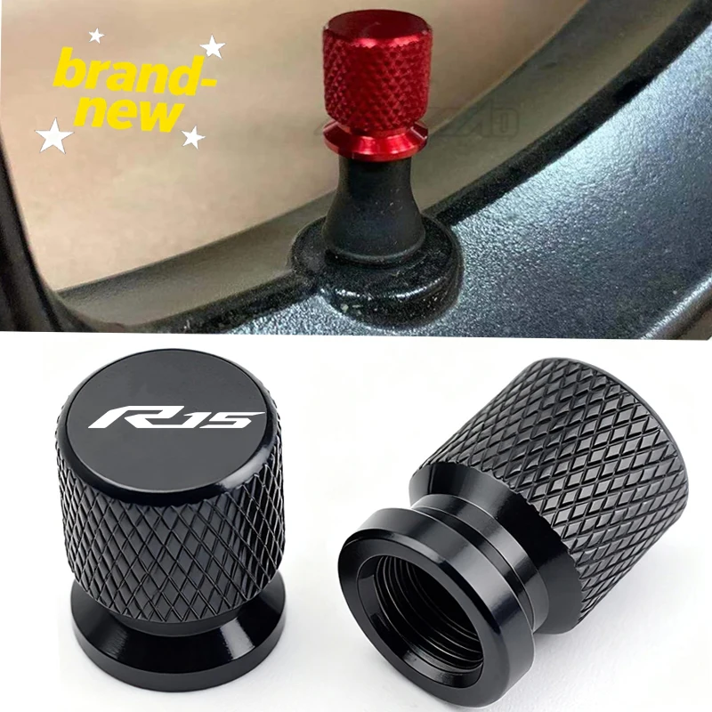 Tapas de válvula de neumático de motocicleta R15, cubierta de vástago de puerto de aire, accesorios de aluminio CNC para Yamaha YZF R15 V2 V3 ABS 2009-2020, rojo, azul y dorado