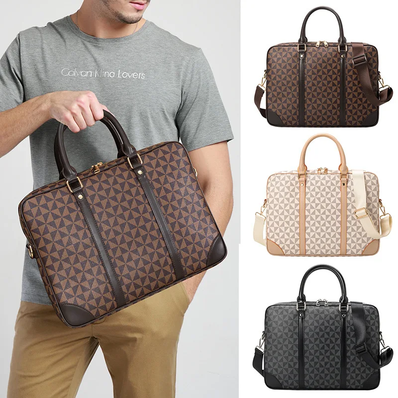 Sac à main en cuir imprimé pour ordinateur portable, sac à roulettes pour ordinateur, sac à main à bandoulière, étui à bombes d'affaires, sac à main pour ordinateur, sac à roulettes pour homme et femme, 14/16