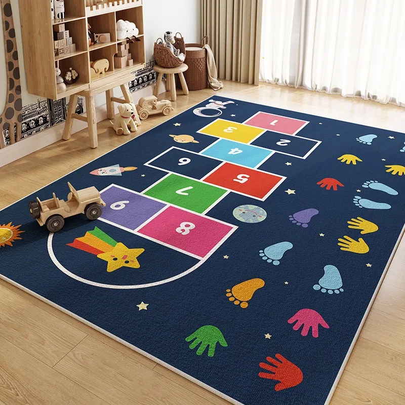 Children's Hopscotch Carpet Living Room Flight Chess Floor Mat Home Play Foot Mat Kids Crawling Mat Home Decoration