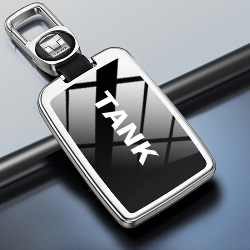 

Premium Aluminum Alloy Key Cover Case for TANK 300/400 Hi4-T/Cyber TANK/500 (2023-2024) - Protective Key Fob Shell Key Bag Chain