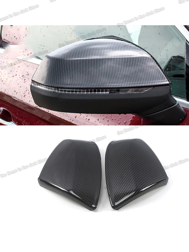 carbon fiber car rearview cover anti-scratch protector for audi q5 q7 2016 2017 2018 2019 2020 2021 2022 accessories s line auto