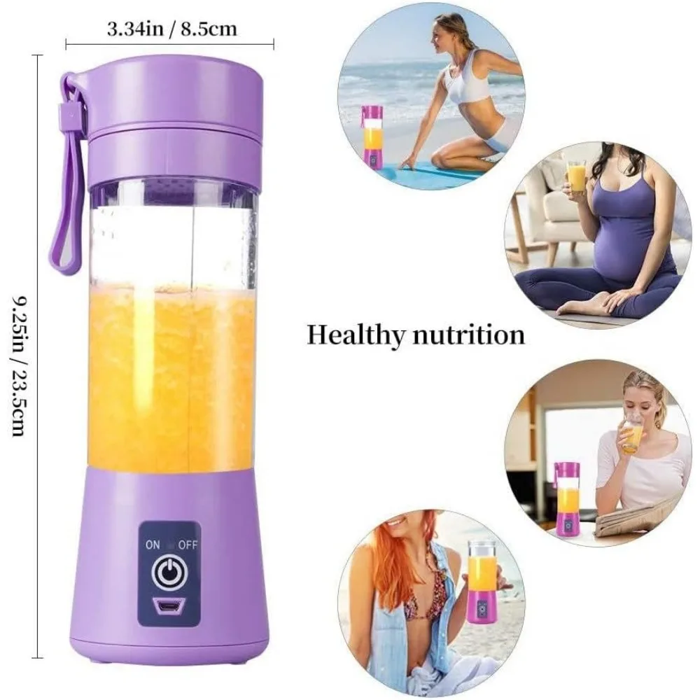 Mélangeur portable aste USB pour jus de fruits, shakes et smokies, 6 tasses numériques Ju479, 380MLBlender, Ju479