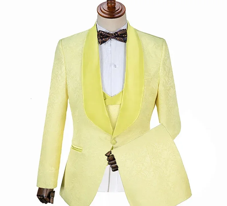 Prom Wedding Suits for Man 2 Peices Blazer Pants One Button Dark Textured Fabric Formal Buainess Office Evening Party Customized