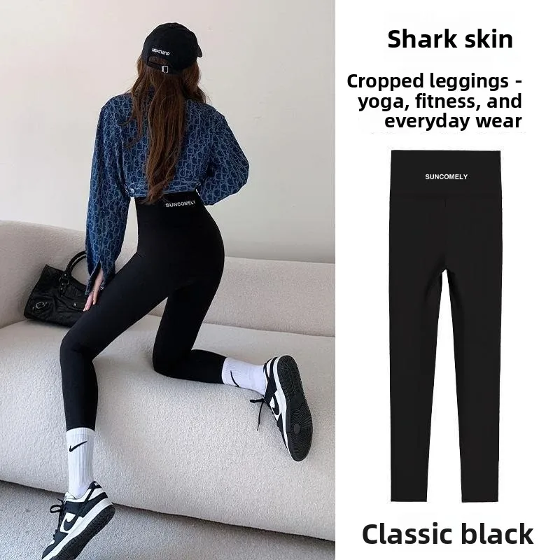 Shark pants for women, worn for autumn and winter, high waisted slim fit, slimming and belly hugging Barbie pants for women