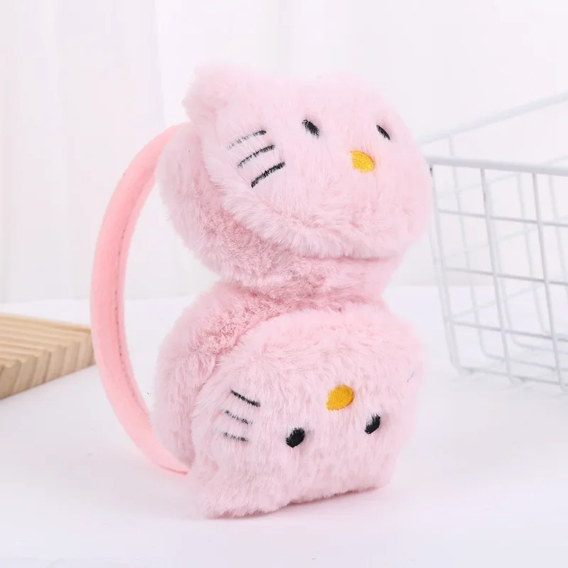 Hello Kitty Plush Earmuffs Winter Kids Soft Warm Ear Muff Kawaii Outdoor Skiing Cycling Anti-Wind Ear Warmer Ear Cover Gifts