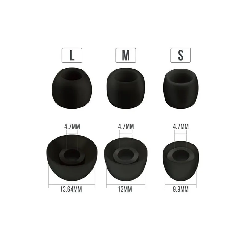 ePro EP01 4,7-mm-Düse, patentierte, hornförmige Ersatz-Silikon-Ohrstöpsel für 4,9 mm-7 mm In-Ear-Kopfhörer/TWS IEMs (3 Paar) – Detail 2