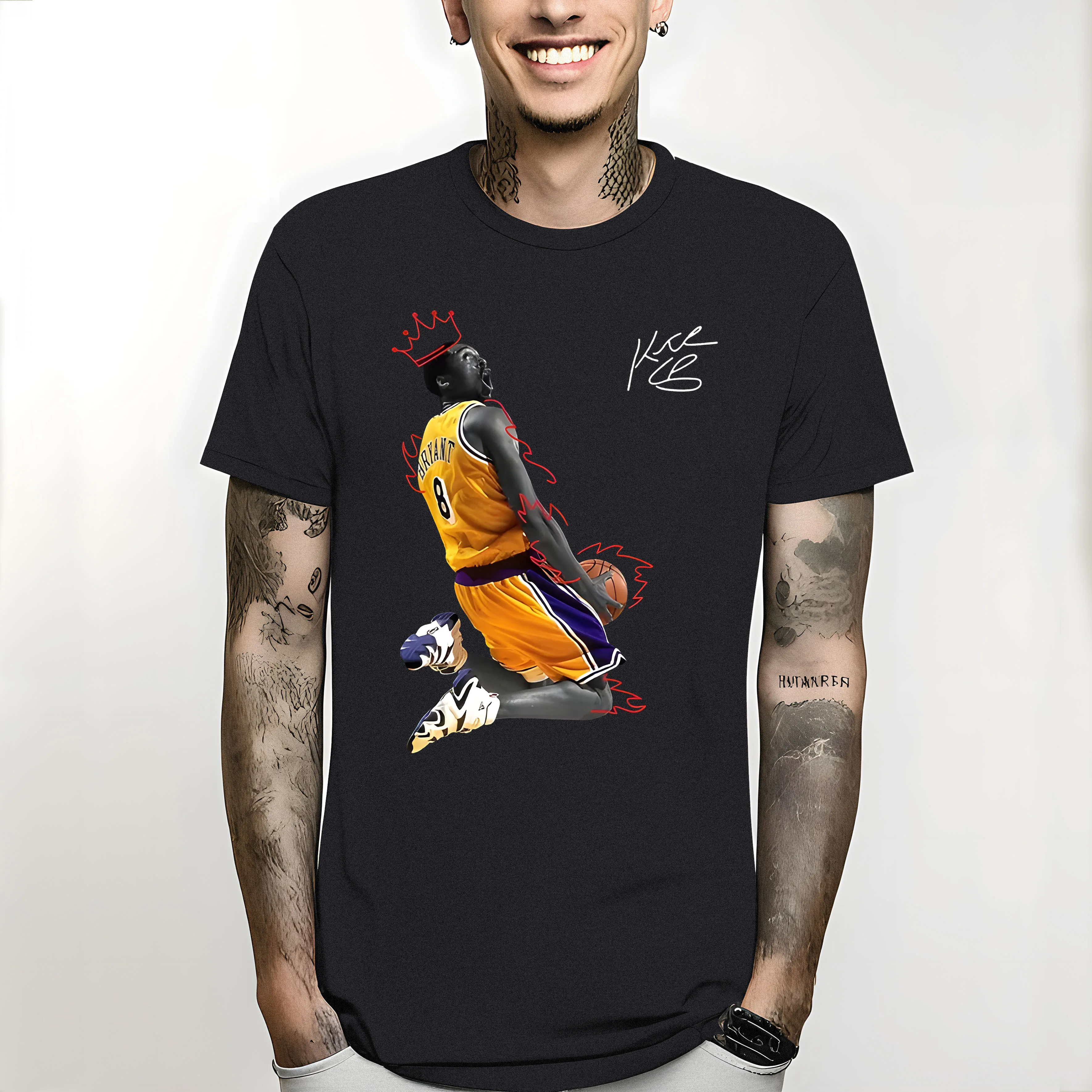 T-Shirt Man EU Size Tees Kobe oversize harajuku odzież męska grafika T Shirt Cool Streetwear Men Fashion Hip Hop Pure Cotton