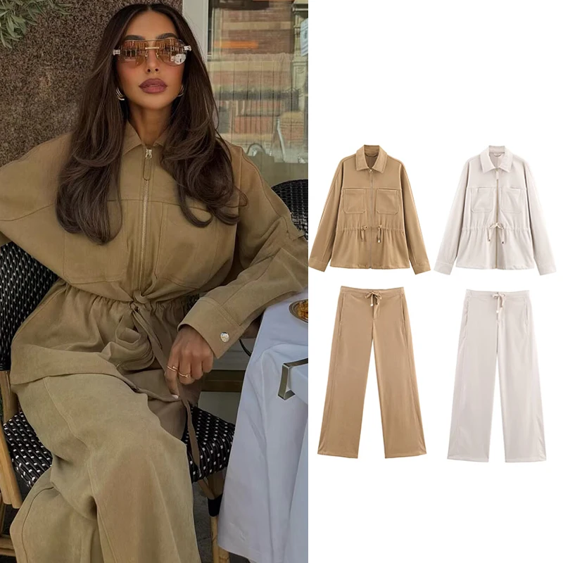 

Autumn Pants Sets Women's 2025 New Fashion Loose Elegant Warm Women's Sets Chic Street Travel Holiday Autumn 2-piece Suits