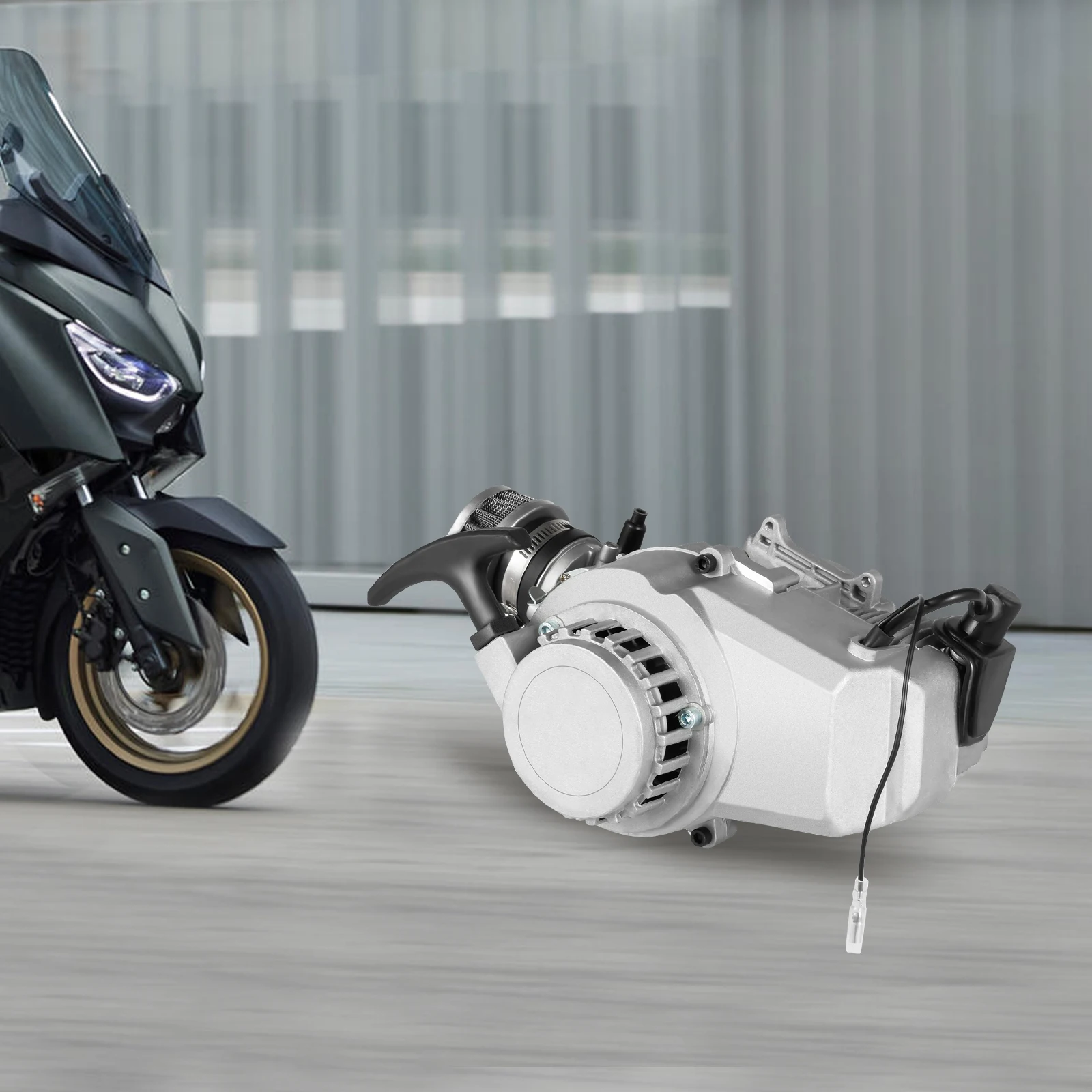 

Mini Off-Road Beach Bike Engine Kit Single Cylinder Air Cooling Aluminum Electronic Ignition Pull Start Dry Swing Block Clutch