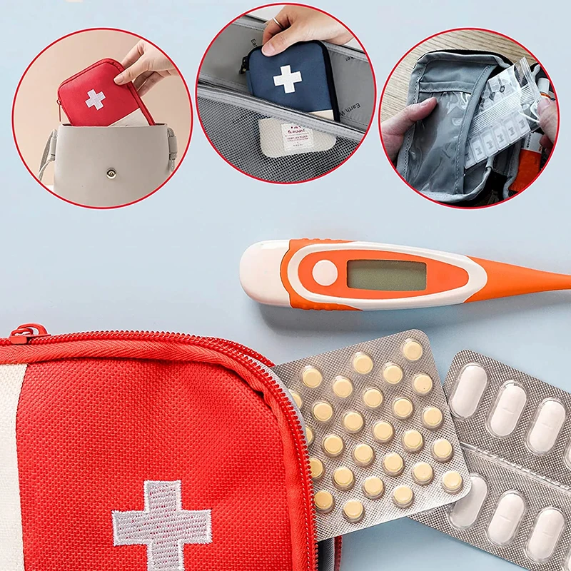 First Aid Bag Empty Pouch Mini Portable Multi Compartment Outdoor Travel Medicine Kit Emergency Medical Medicine Storage Bag