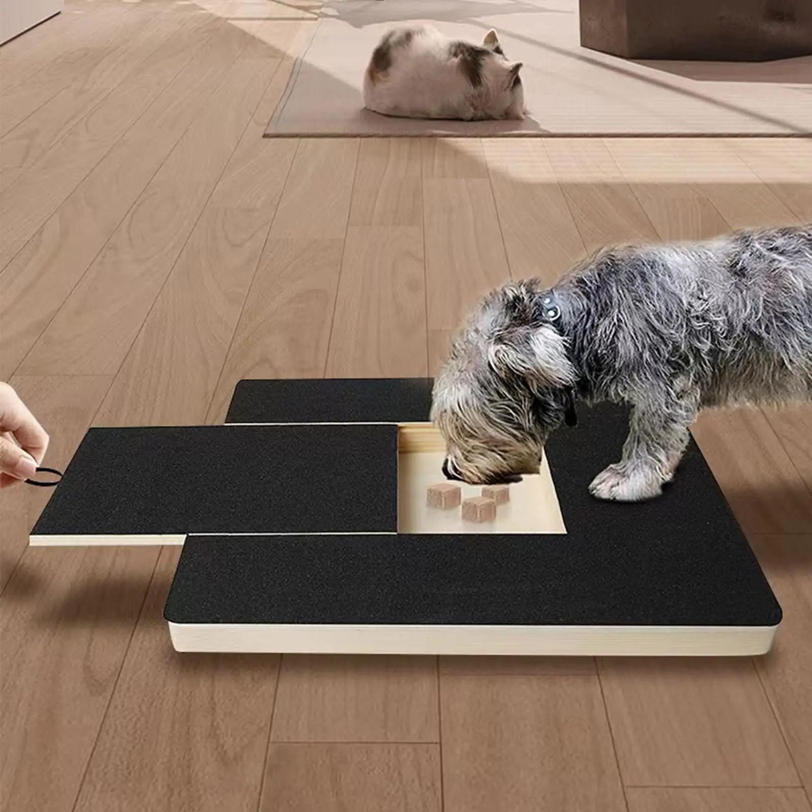 Dog Nail Scratch Pad Pull-Out Pet Nail Grinder Wooden Scratcher Dog Nail Trimming Board Scratching Toy For Small Medium & Large