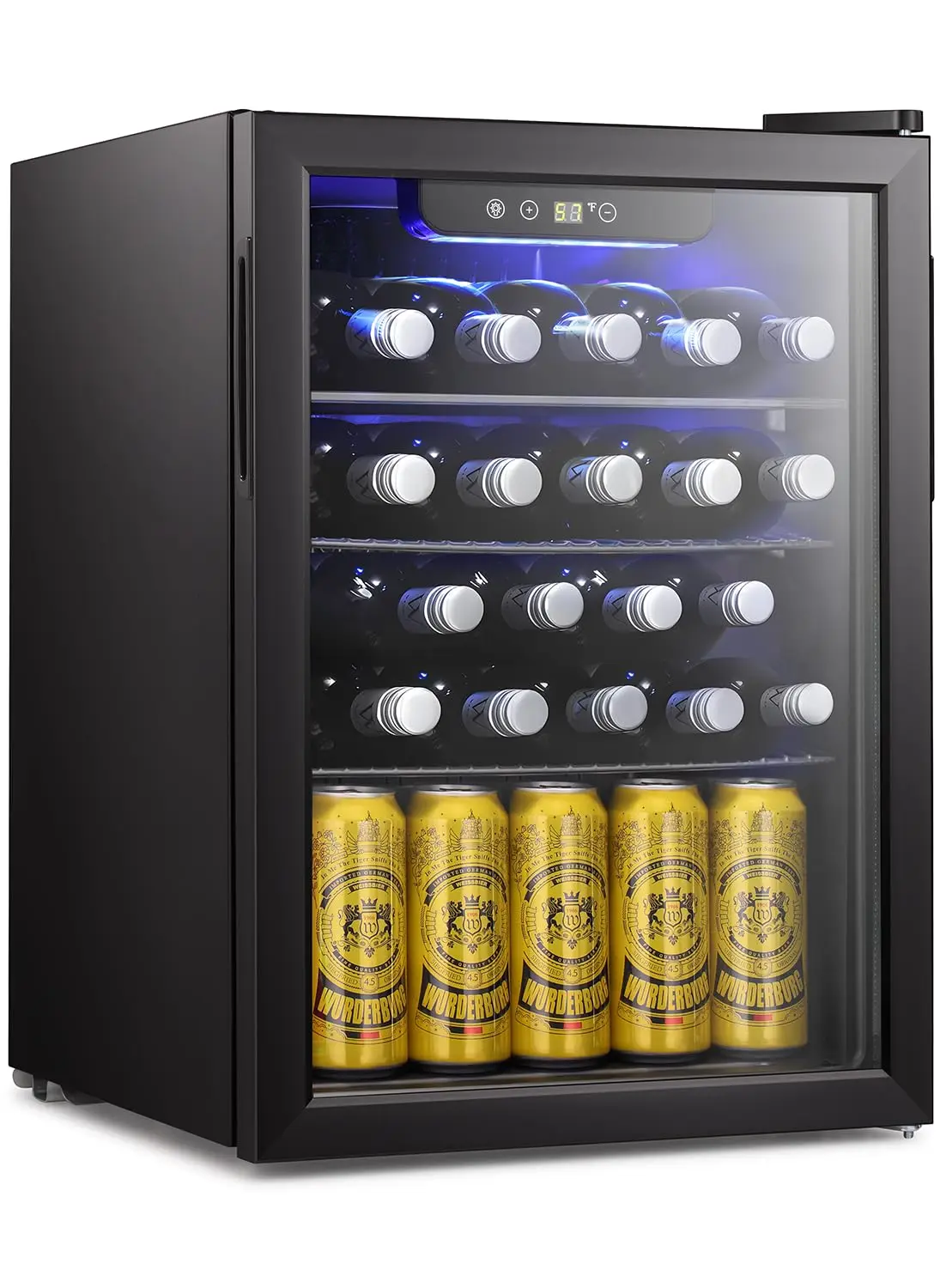 

16 Bottle Wine Cooler/Cabinet Beverage Refrigerator Small Mini Wine Cellar Beer Soda Clear Glass Door Bar Fridge, Customized