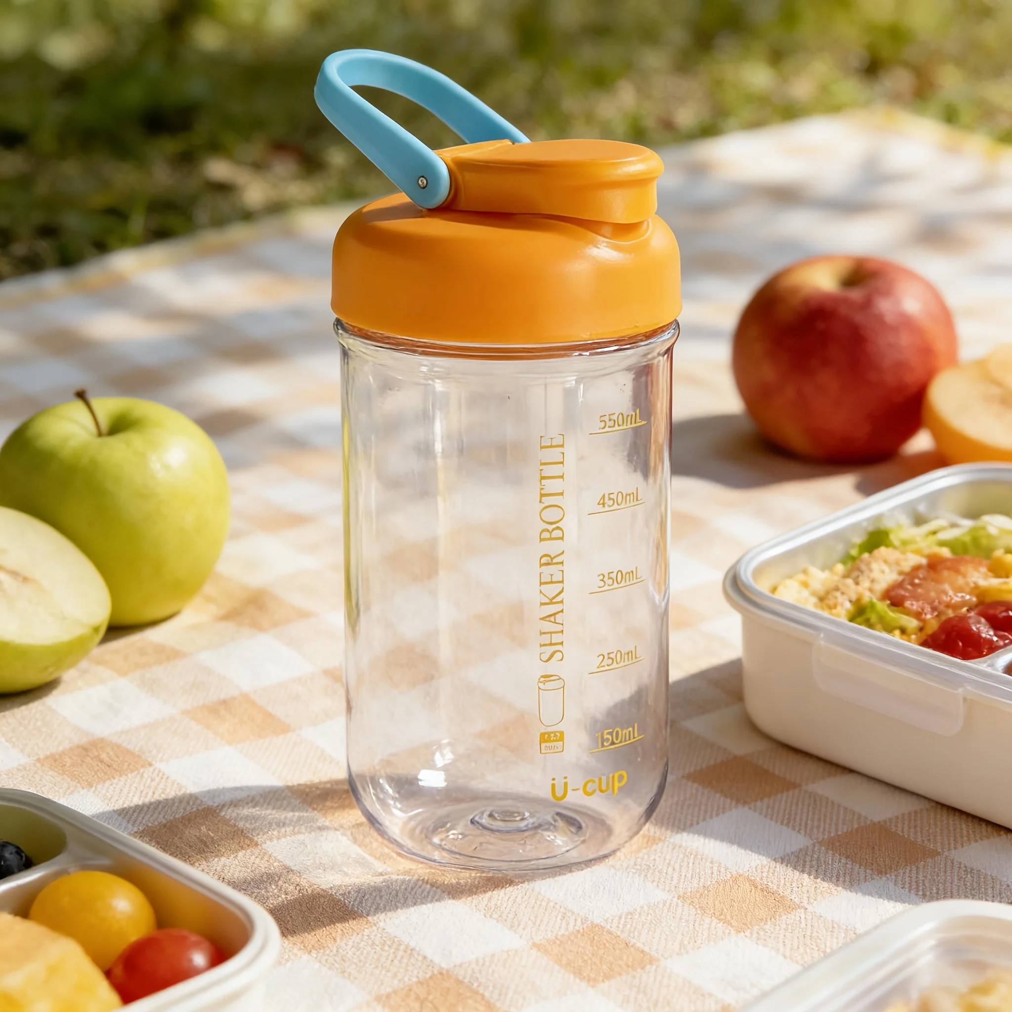 Portable Protein Powder Shaker Cup with Measurements, Leak-proof Sports Water Bottle, Fitness Shake Blender - view 6
