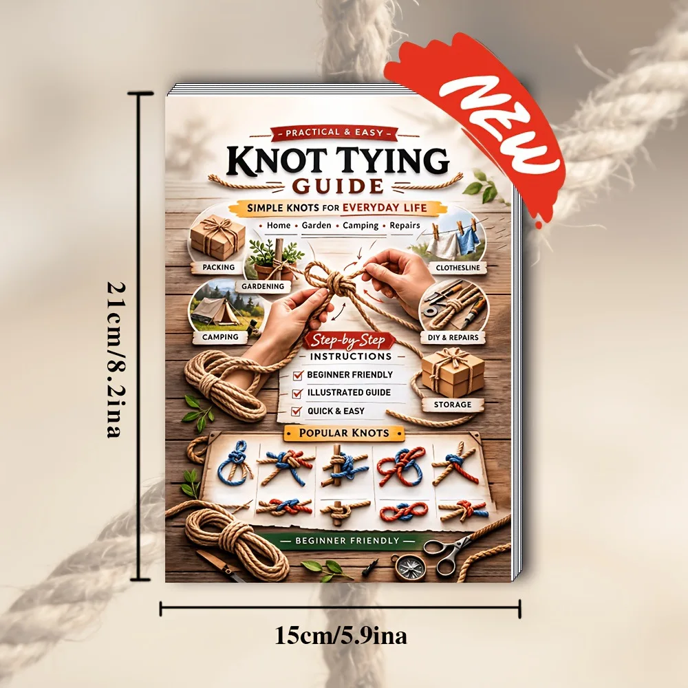 40 Page Outdoor Survival Knot Bible Step by Step Illustrated Complete Knot Guide for Camping Hiking Daily Survival Home