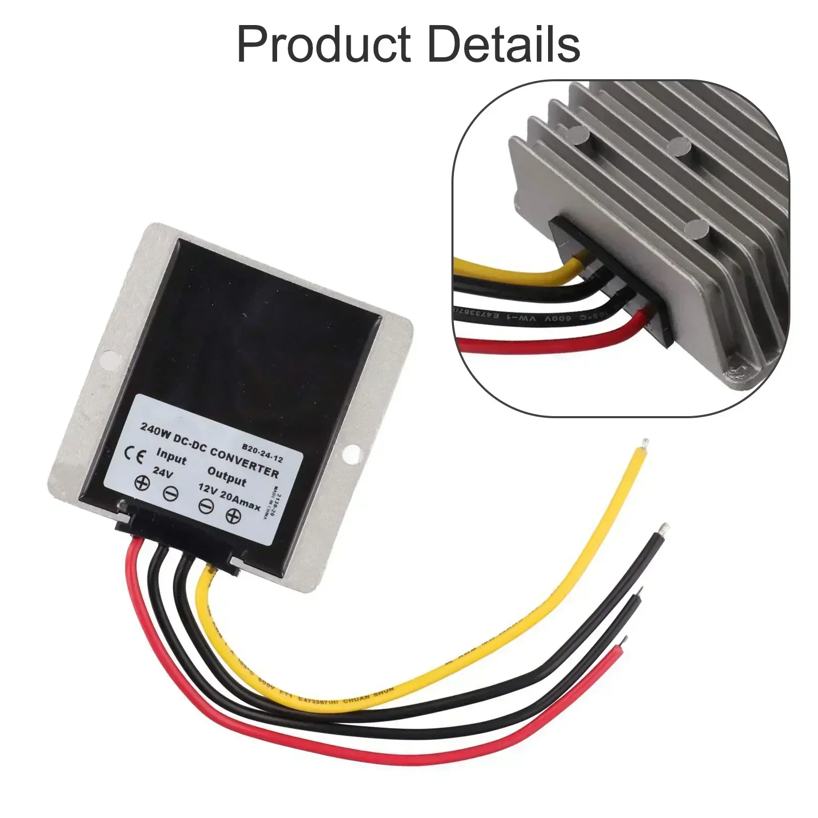 

Регулятор преобразователя постоянного тока от 24 В до 12 В, понижающий модуль постоянного тока 240 Вт, 20 А, водонепроницаемый для тестирования, измерительный инструмент, аксессуар