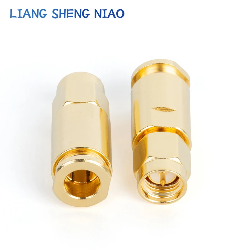 1Pcs Connector SMA Male Plug clamp RG316 RG174 RF Adapter Coaxial High Quanlity RG58 SYV50-3 LMR200 RG142 cable SMA plug SMA-J-3