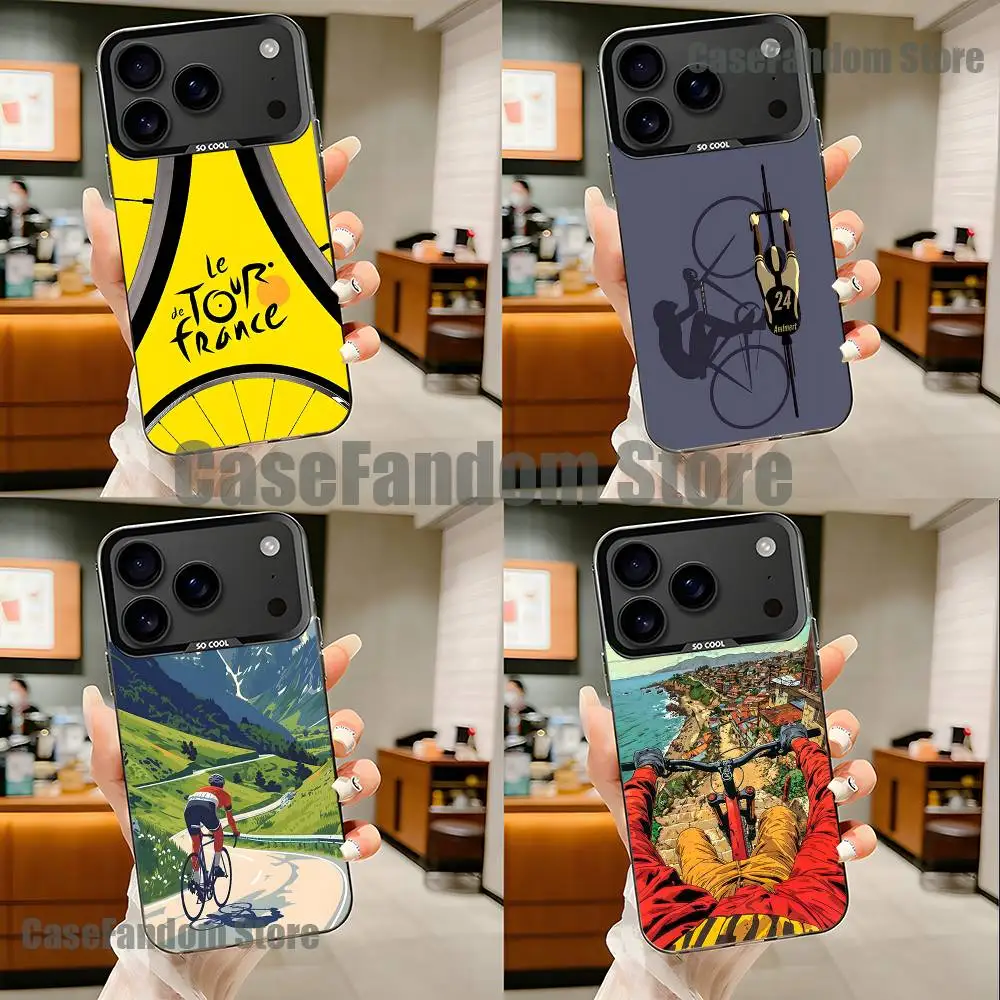 

Tour De France Bicycle Exercise Black Matte Shockproof CoverPhone Case For iPhone 17,16,15,14,13,12,11,Pro,Max,Plus