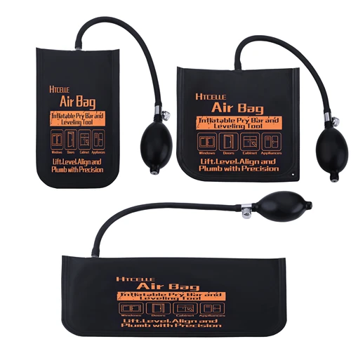 Bolsa de cuña de aire, bomba de bolsa de aire de grado comercial fuerte de 3 piezas, kit de nivelación profesional, herramienta de alineación, bolsa de cuña inflable