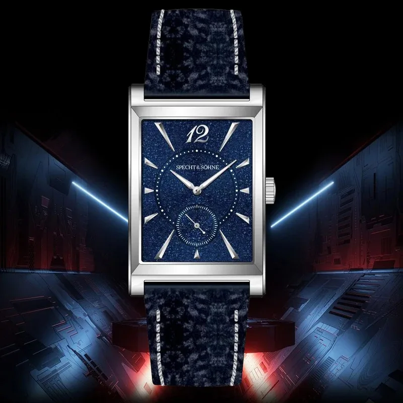 26 مللي متر Specht & Söhne ساعات مربعة للرجال سامسونج الصلب الياقوت كريستال اليابان حركة ساعة كوارتز ساعة رجالي