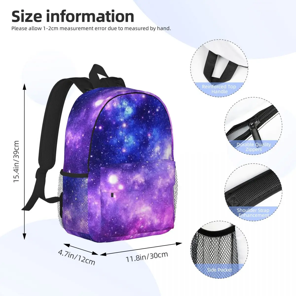 Mochilas de nebulosa para niños y niñas, moradas, azules, Galaxia, mochila escolar informal para niños, mochila para computadora portátil, bolsa de hombro de gran capacidad