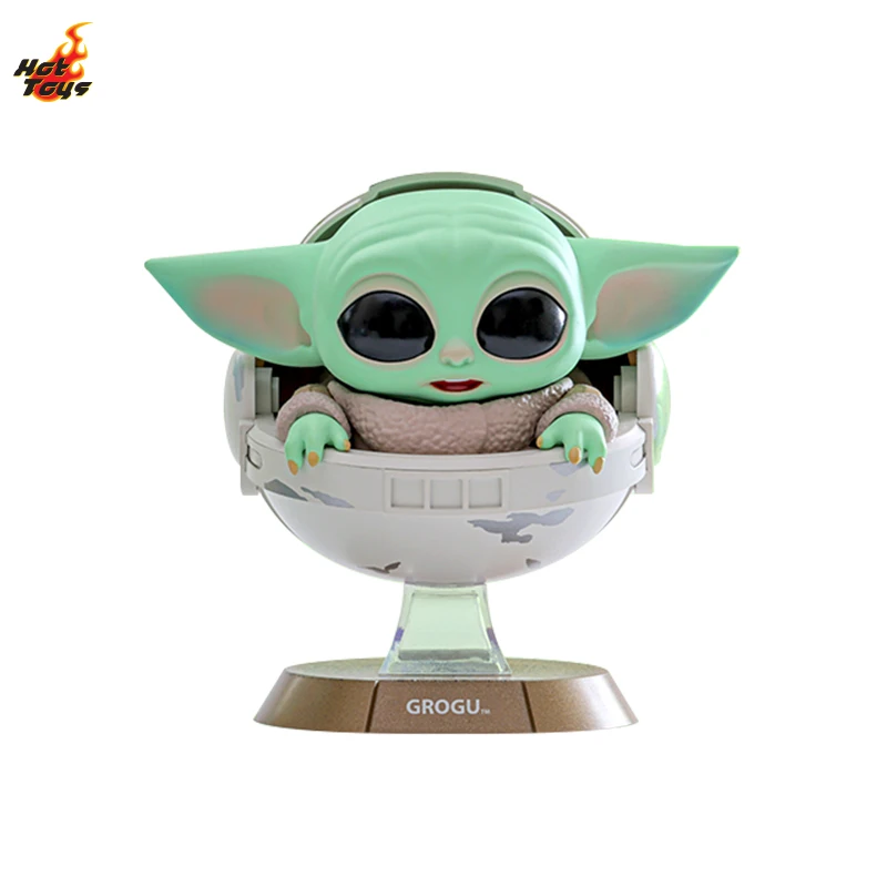 Autêntico brinquedos quentes star wars grogu com hoverpram cosbaby bobble-head figura presentes de natal colecionáveis exclusivos