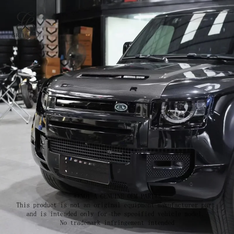 For New Defender Dry Carbon Fiber Hood Anti-collision Components Durable Aluminum Alloy Lightweight Car Body Kit