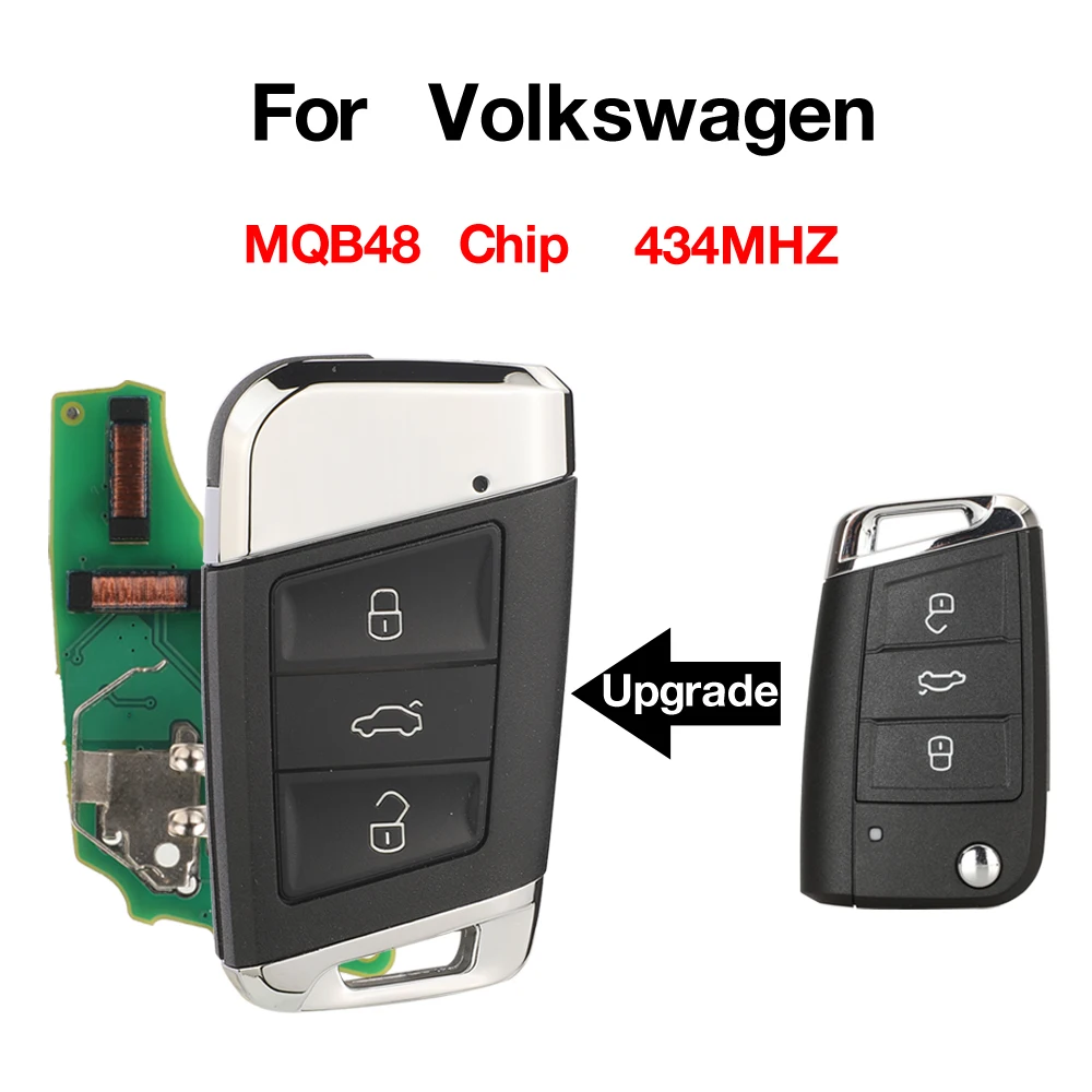 

jingyuqin Remote 433MHZ MQB48 Keyless Go Smart Car Key For VW Volkswagen Passat Variant Magotan B8 Superb Skoda A7 2015-2020