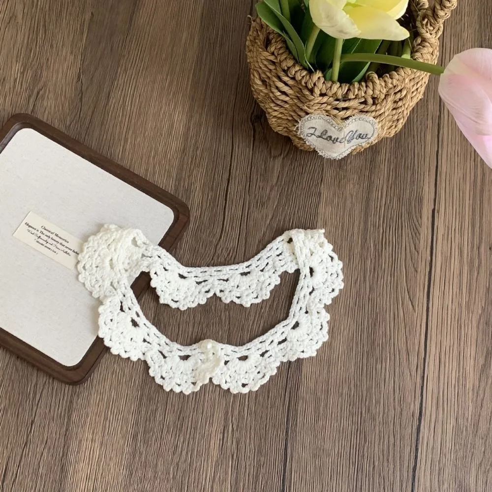 Sweet Hollow Out Crochet Shawl Round Neck Clothes Decoration Knitted Scarves Scarf Accessories Detachable
