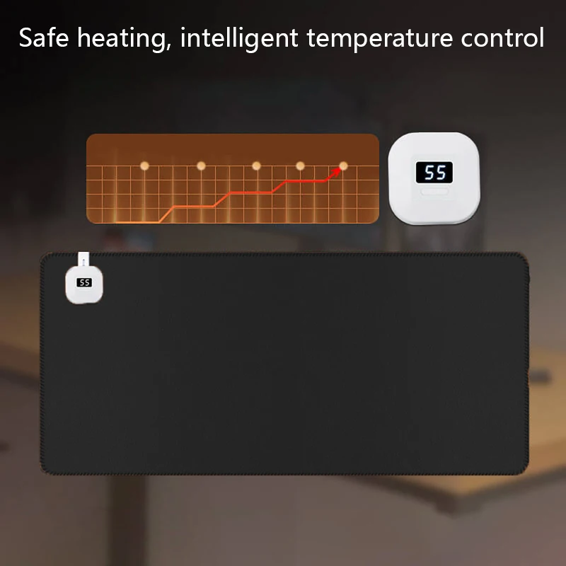 

Кожаный коврик для мыши с подогревом, умный коврик для рук, настольный коврик 35 ° C-55 ° C Регулировка температуры Грелка Офисный коврик для стола