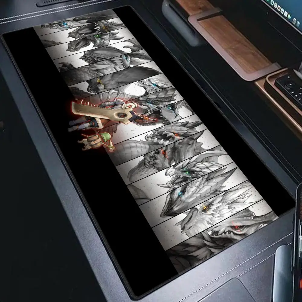 Game Monster Hunter Wilds Mouse Pad XXL Non-Slip Rubber Edge Locking Playmat Gaming Accessories Computer Extended Desk Mat Rug