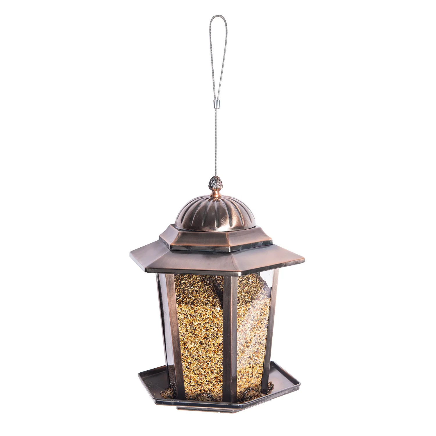 

Cross-border new product outdoor hanging metal bird feeder courtyard garden automatic wild bird feeder source