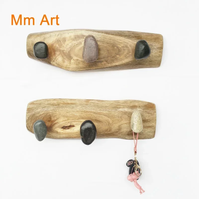 Cobblestone Creative Colthing Hanger Wall Hanging behind the Door, on the Wall Coat Hook Solid Wood Row Hook