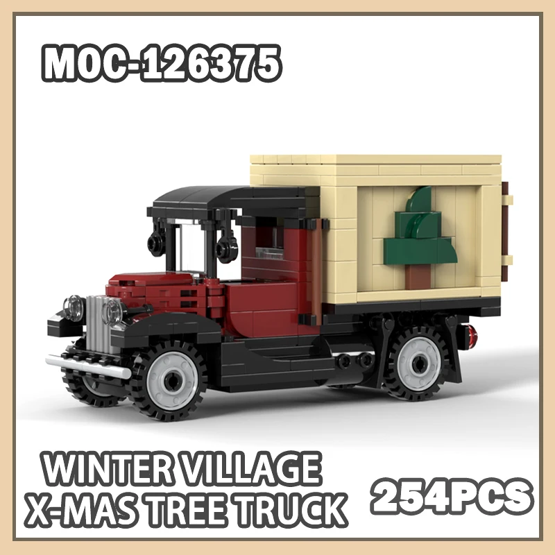 

MOC- 126375 Winter Village X-mas Tree Truck Инновационные креативные строительные блоки для сборки детской рождественской подарочной игрушки 264 шт.