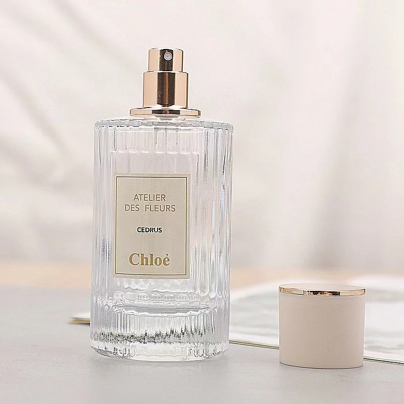 30ml/50ml Refillable Clear Glass Perfume Bottle Striped Spray Makeup Dispenser Bottle