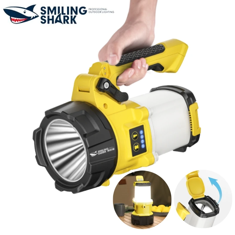 

Перезаряжаемый прожектор Smile Shark ST3425A, портативная ручная уличная лампа с дисплеем мощности, для кемпинга, походов, экстренных ситуаций