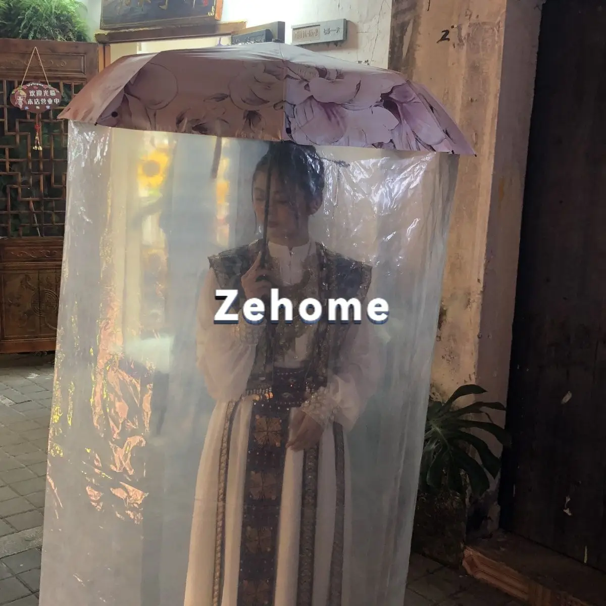 Umbrella folding full body raincoat