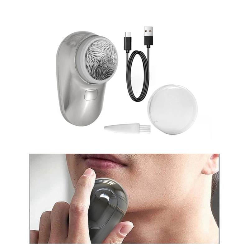 Mini afeitadora facial eléctrica M2EE para hombres, máquina de afeitar recargable para Barba, uso en seco y húmedo