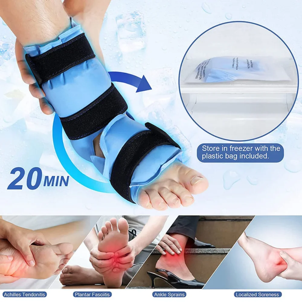 Cold Hot Compress Ankle Protector Heel Ice Pack Ankle Brace Reusable Professional Ankle Brace Compression Protector Relief Pains