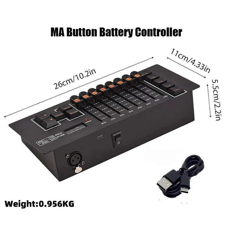 Mini 40 Channels DMX512 Rechargeable Console Stage DJ Light Controller For Disco Pub Light Controller Panel DMX Light Console