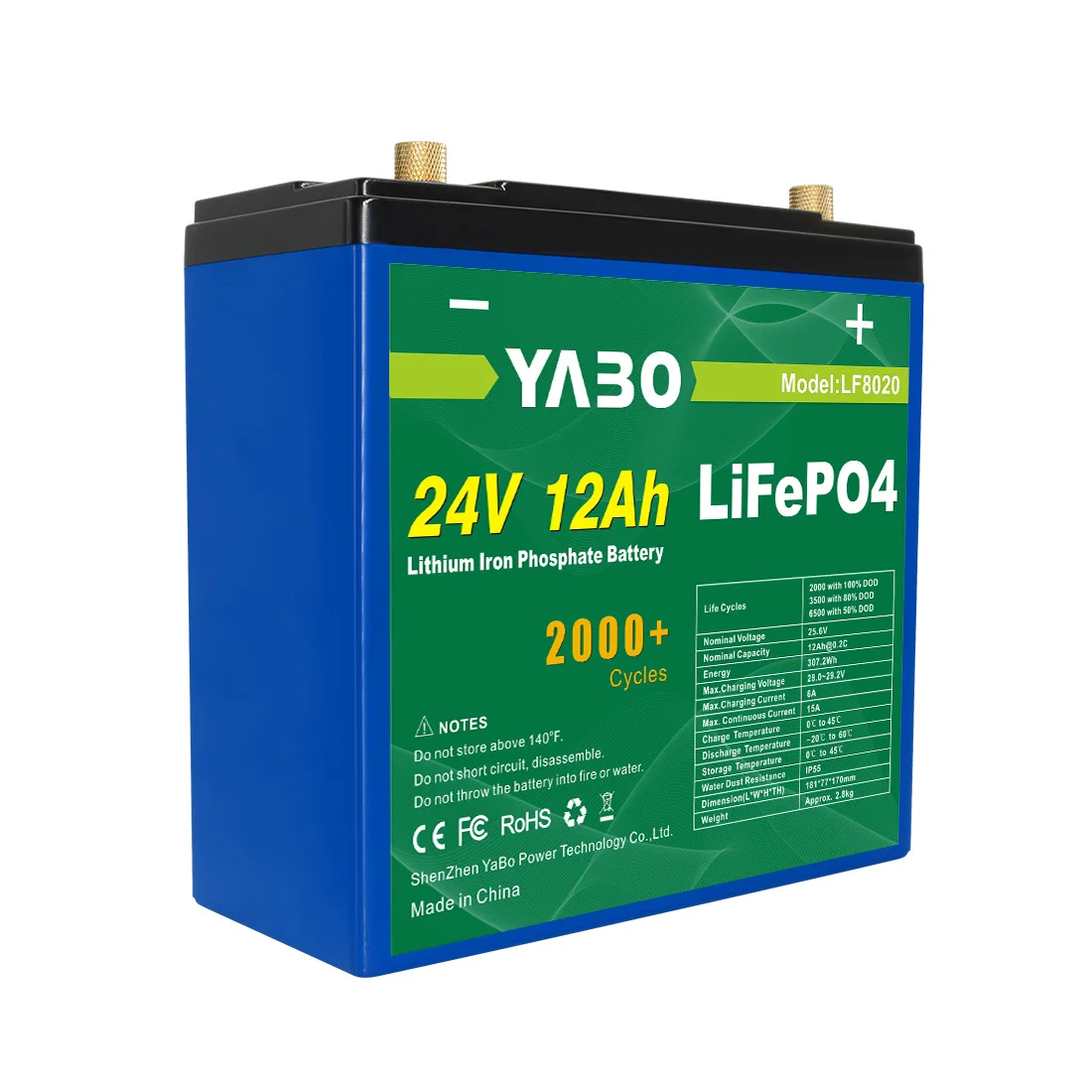 for LF8020 Deep Cycle 32700 Cylindrical Cells for 12Ah 24V Lifepo4 Lithium Battery With BMS