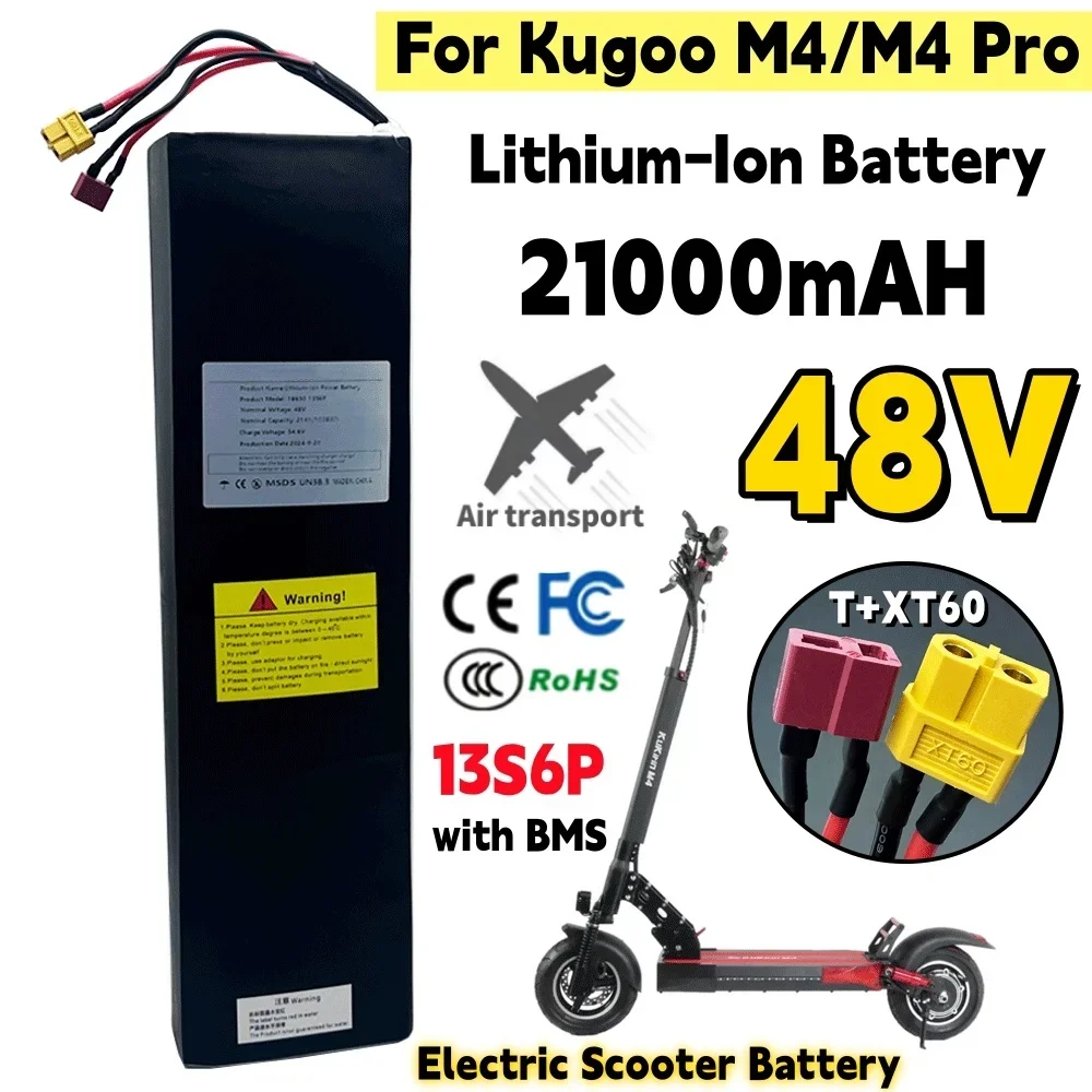 13S6P 48V 21AH High capacity Lithium Rechargeable Battery pack 1008Wh for Kugoo M4 Pro Electric Scooter Battery with BMS